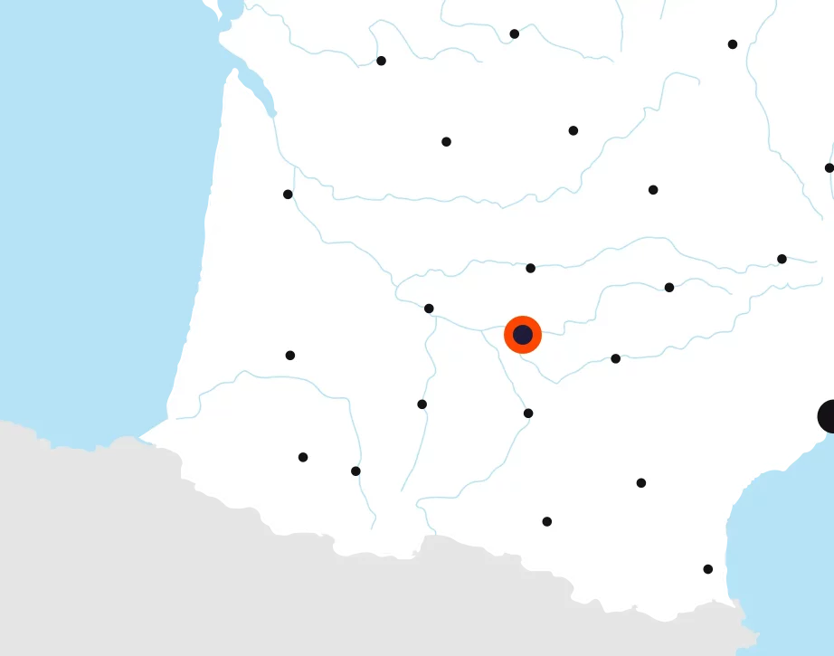 Carte zoomée France Emaia